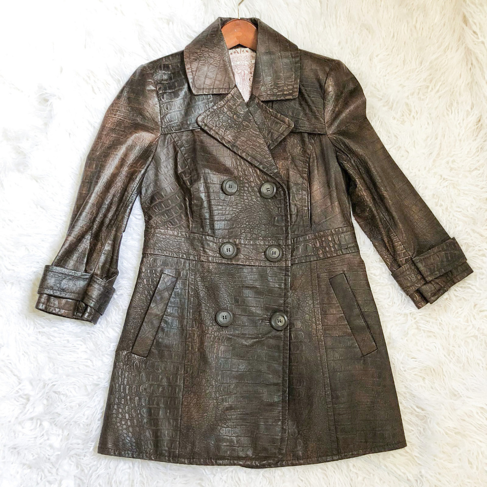 Unique Full Real Leather Chocolate Long Jacket